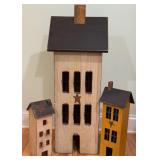 Hand Crafted Lighted Primitive Salt Box Houses