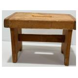 Primitive Wooden Handled Footstool