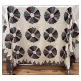 Vintage Handmade Dresden Plate Patchwork Quilt
