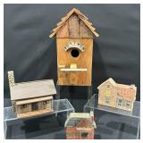 Vintage Tramp Art House, Folk Art Bird House, More