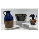 Signed NC Pottery Clyde Maness Pitcher & More