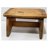 Antique Wooden Rustic Footstool