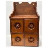 Antique Primitive Wooden Wall Spice Cabinet