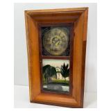 Rectangular Wooden Case Clock with Glass Panel