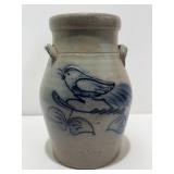 Rowe Pottery Style Salt Glaze Bird Utensil Crock