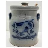 Rowe Pottery Works Salt Glaze Pig Stoneware Crock