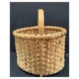 Antique Hand Woven Splint Wood Gathering Basket