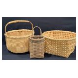 Vintage Hand Woven Market Baskets, Longaberger