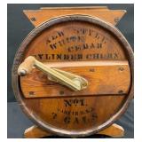 White Cedar Wooden  Cylinder Churn No. 1, 3-Gallon