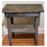 Rustic Wooden Side Table With Shelf