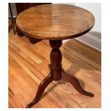 Antique Primitive Wooden Pedestal Side Table