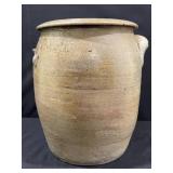 Antique Salt-Glazed Stoneware Handled Crock