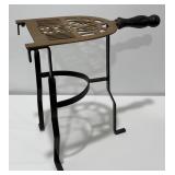 Antique Brass & Iron Fireplace Hearth Trivet
