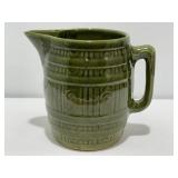 Vintage McCoy Green Stoneware Barrel Pitcher