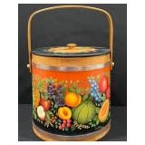 Vintage Hand-Painted Wooden Ice Bucket by Pat Lamb