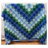 Hand Made Patchwork Trip Around World Quilt