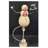 Signed Bob Timberlake Snowman Metal Balance Toy