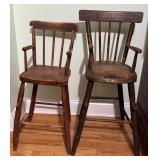 Antique Spindle Back Wooden High Chairs
