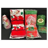 Vintage Vinyl Santa Table Cloths & More