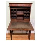 Antique Primitive Wood Desk with Hutch