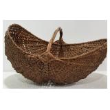 Antique Woven Split Oak Basket With Handle