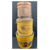 Antique Primitive Wooden Firkin Buckets