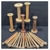 Antique Primitive Wooden Textile Mill Bobbins