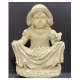 Garden Statue Of Girl With Bird