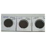1847, 1848, and 1851 Large Cent Coins