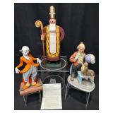 Vintage Clown and Saint Nicholas Figurines, Japan