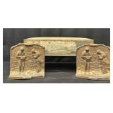 Geo. C.K. Co. Bookends and Tin Box