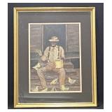 Signed, American South Genre Framed Art