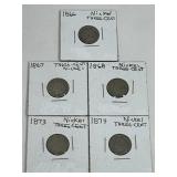 1866-1874 Nickel Three-Cent Coins