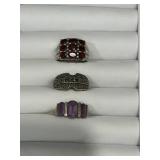 Vintage Sterling Silver Gemstone Rings