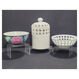 Ceramic Pierced Jar, Bowl & More