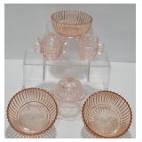 Vintage Pink Depression Glass Dishes