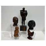 Vintage Wooden Figurines and Busts