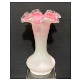 Vintage Fenton Silver Crest Vase