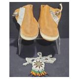 Minnehaha Moccs with Beaded Necklace