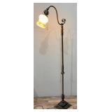 Adjustable Brass and Glass Floor Lamp