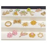 Vintage Costume Jewelry Brooches & Earrings