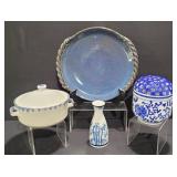 Pottery Pie Plate, Bean, Sake Bottle & More