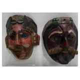 Hand-Carved Wooden Folk Art Masks