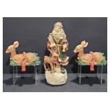 Santa Music Box & Reindeer Stocking Hangers