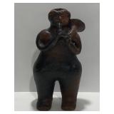 Folk Art Musician Pottery Statue
