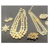 Vintage Costume Jewelry- Brooches and Necklaces