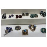 Vintage Costume Jewelry- Earrings & Brooches
