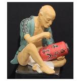 Japanese Figurine of Man Painting Lantern