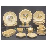 Metlox Poppytrail Rooster Dinnerware Set