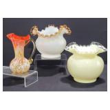 Fenton Ruffled Vases and Jack & the Pulpit Pitcher